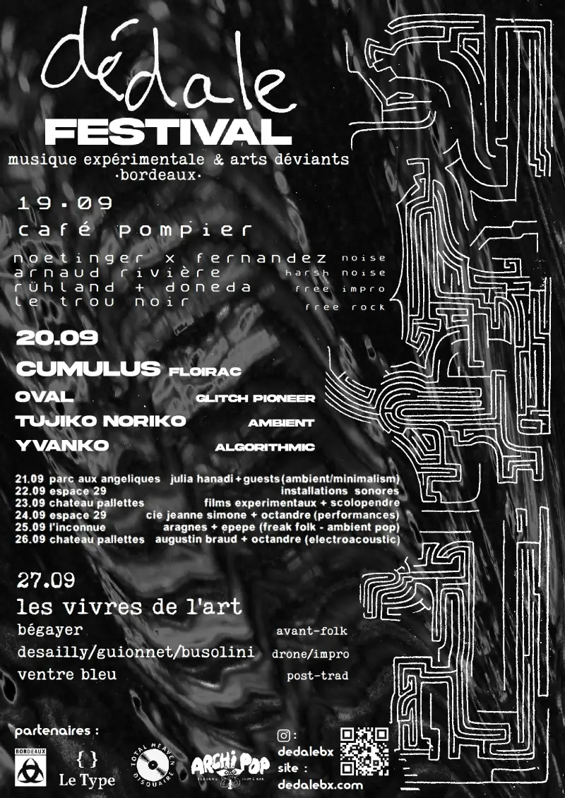 Affiche complète festival dédale du 19 au 27 septembre 2025